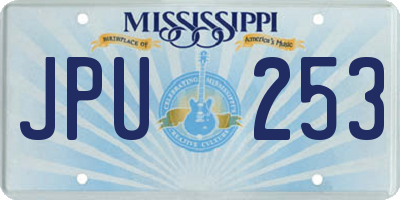 MS license plate JPU253
