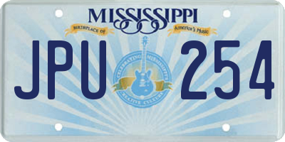MS license plate JPU254