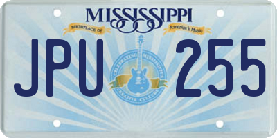MS license plate JPU255