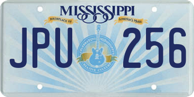 MS license plate JPU256