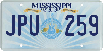 MS license plate JPU259