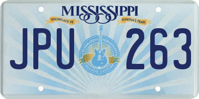 MS license plate JPU263
