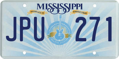 MS license plate JPU271