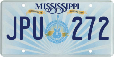 MS license plate JPU272