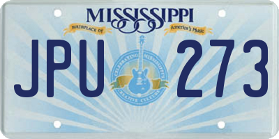 MS license plate JPU273