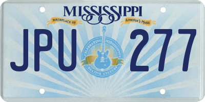 MS license plate JPU277