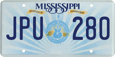 MS license plate JPU280