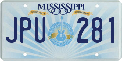 MS license plate JPU281