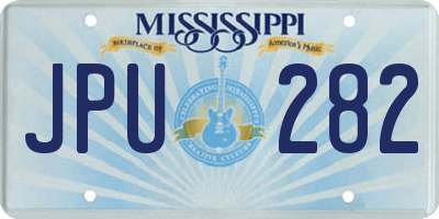 MS license plate JPU282