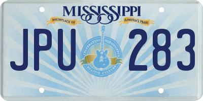 MS license plate JPU283