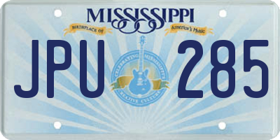 MS license plate JPU285