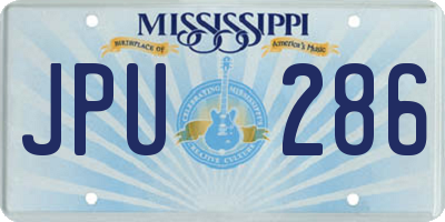 MS license plate JPU286