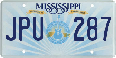 MS license plate JPU287