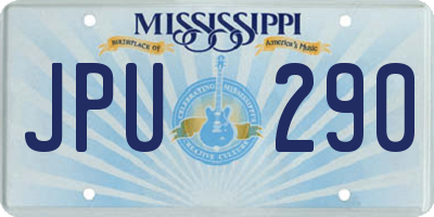 MS license plate JPU290