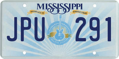 MS license plate JPU291