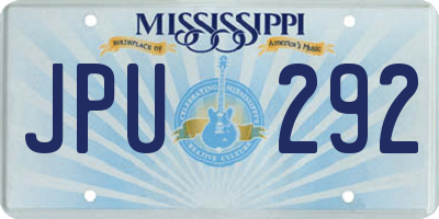MS license plate JPU292