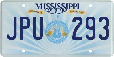 MS license plate JPU293