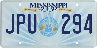 MS license plate JPU294