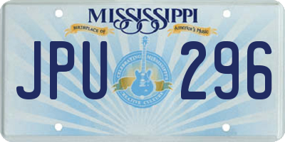 MS license plate JPU296