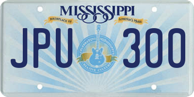 MS license plate JPU300