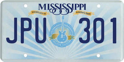 MS license plate JPU301