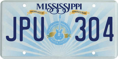 MS license plate JPU304