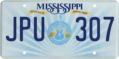 MS license plate JPU307