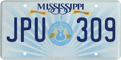 MS license plate JPU309