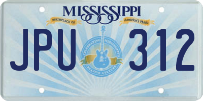 MS license plate JPU312