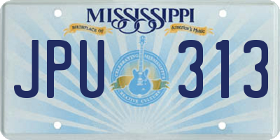 MS license plate JPU313
