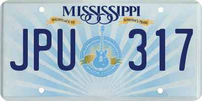 MS license plate JPU317