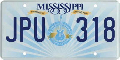 MS license plate JPU318