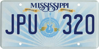 MS license plate JPU320