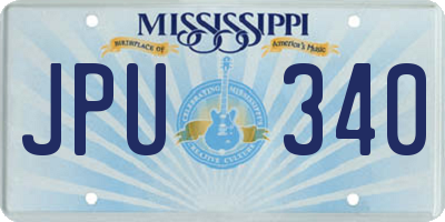 MS license plate JPU340