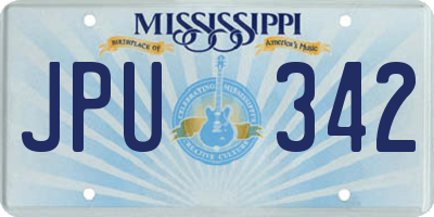 MS license plate JPU342