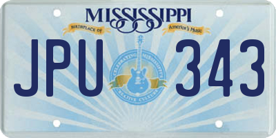 MS license plate JPU343