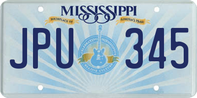 MS license plate JPU345