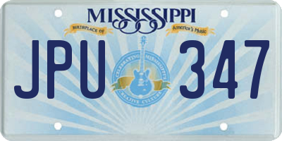 MS license plate JPU347