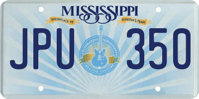 MS license plate JPU350