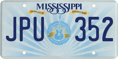 MS license plate JPU352