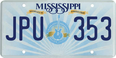 MS license plate JPU353