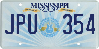 MS license plate JPU354