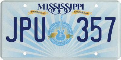 MS license plate JPU357