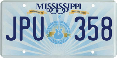MS license plate JPU358