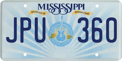 MS license plate JPU360