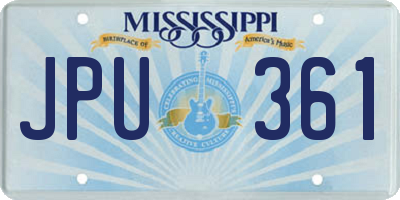 MS license plate JPU361