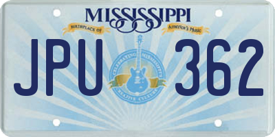 MS license plate JPU362