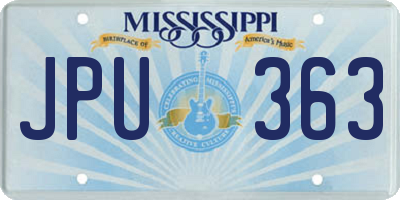 MS license plate JPU363