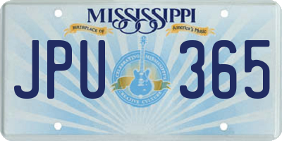 MS license plate JPU365