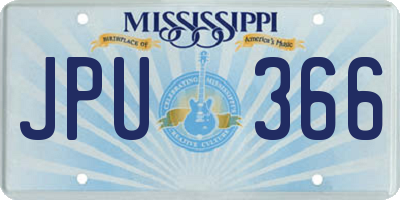 MS license plate JPU366